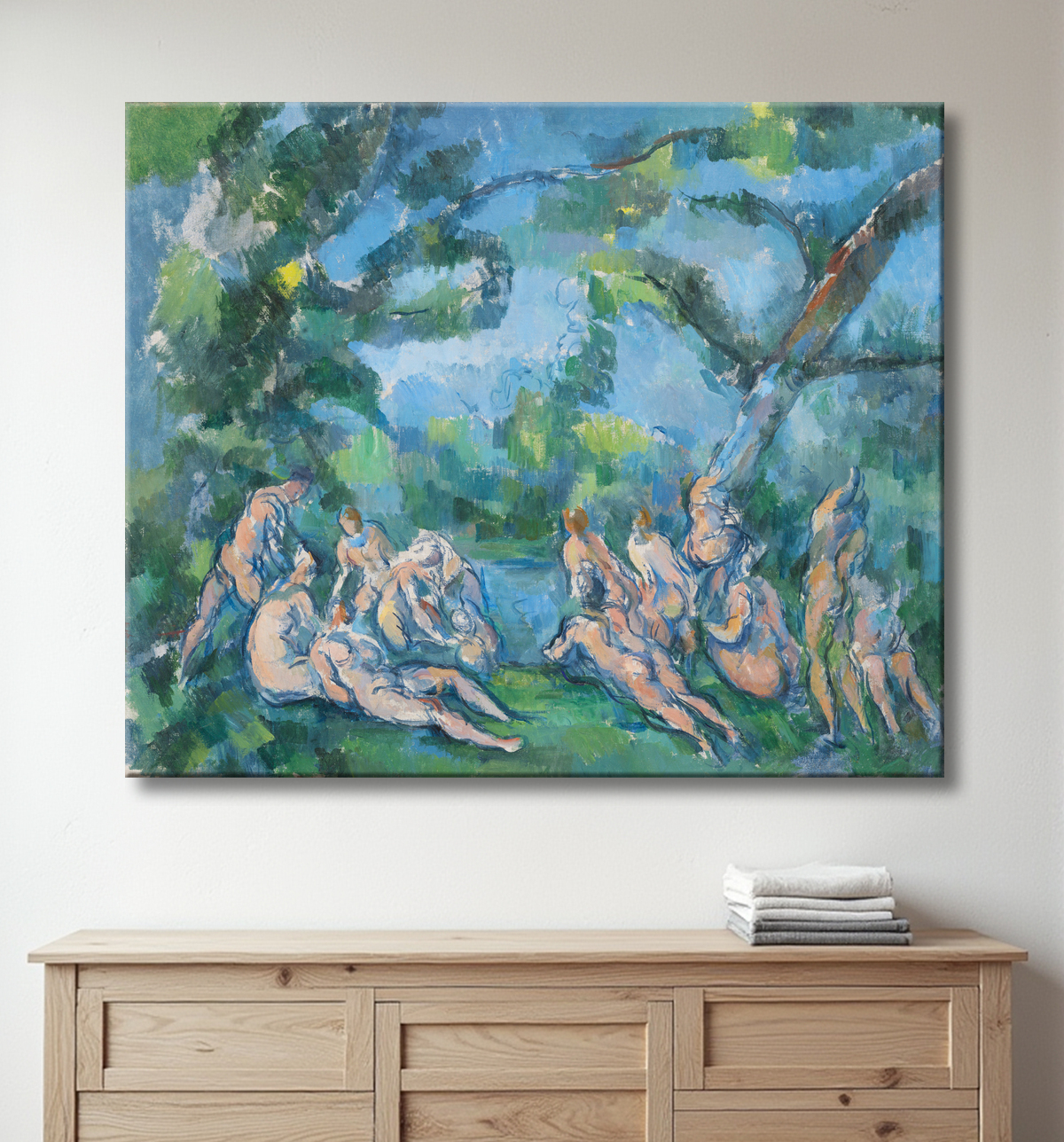 Reproduction Les baigneurs de Paul Cézanne avec decor