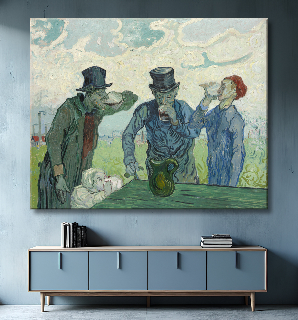 Reproduction Les buveurs de Vincent van Gogh avec decor