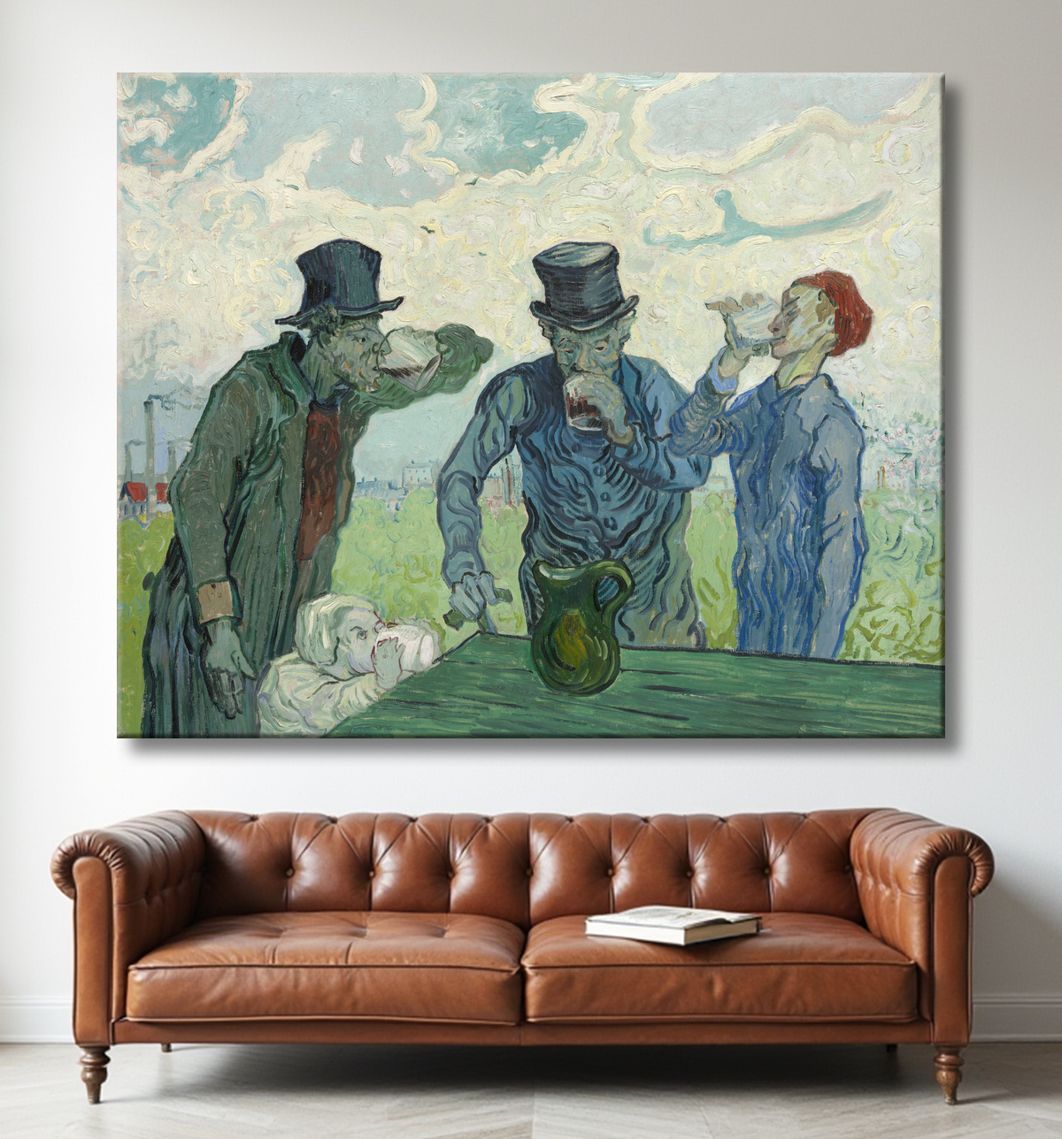 Reproduction Les buveurs de Vincent van Gogh avec decor
