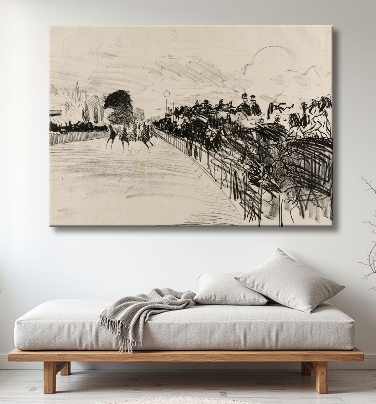 Reproduction Les courses de Édouard Manet avec decor