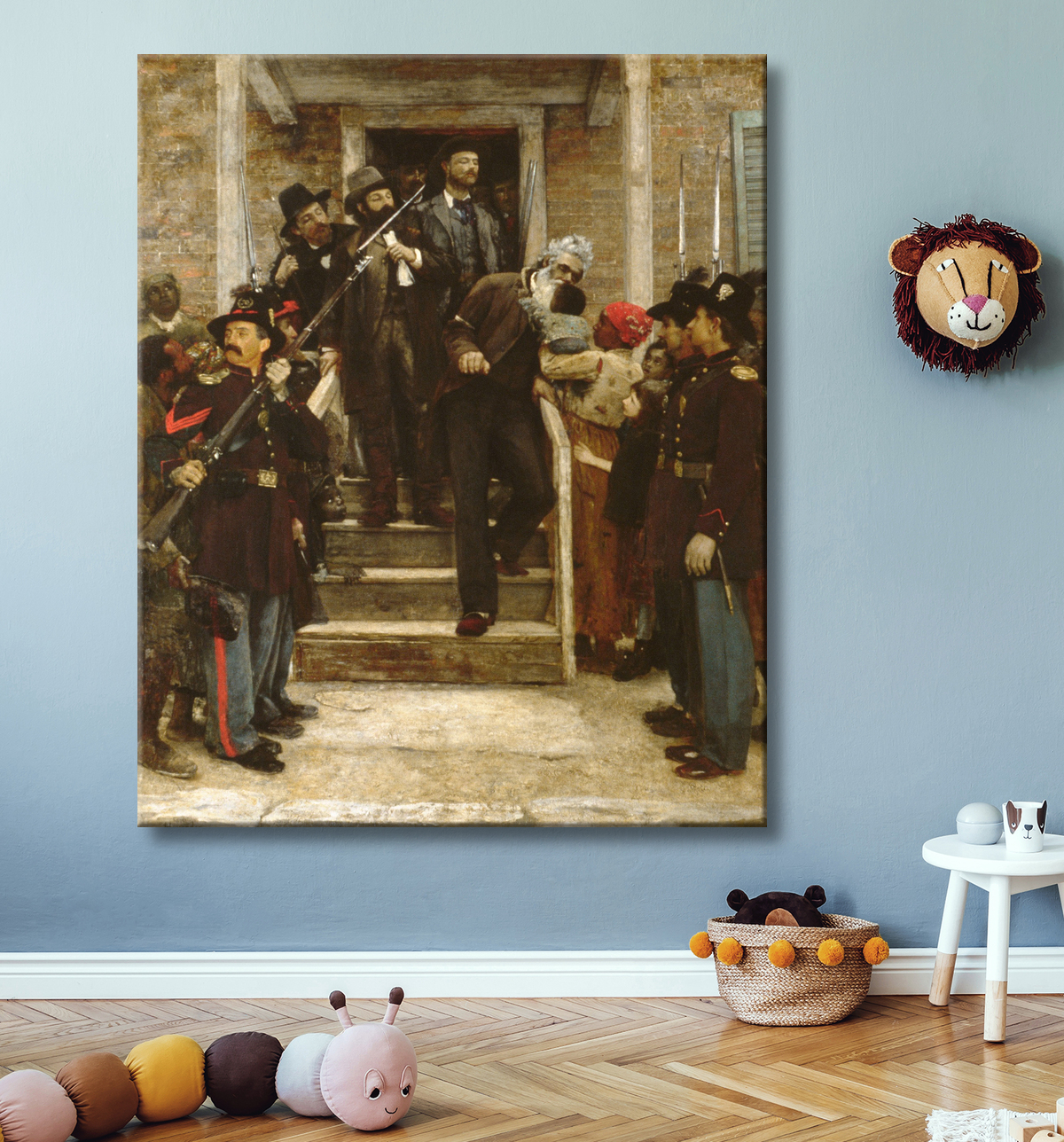 Reproduction Les derniers instants de John Brown de Thomas Hovenden avec decor