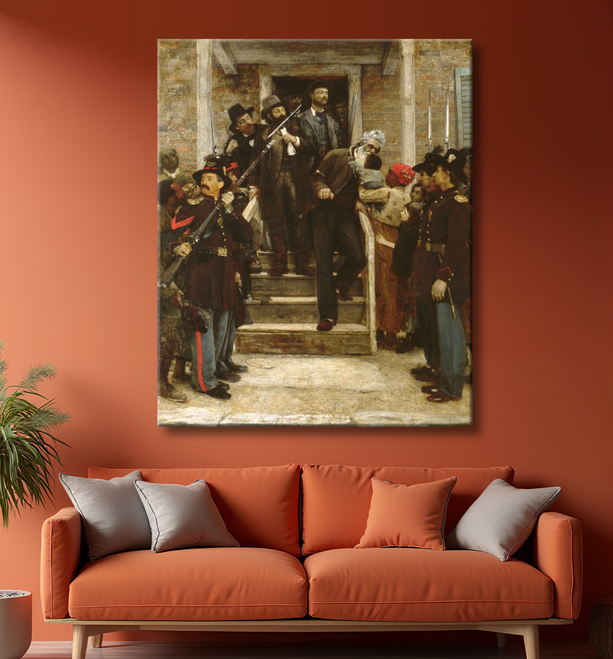 Reproduction Les derniers instants de John Brown de Thomas Hovenden avec decor