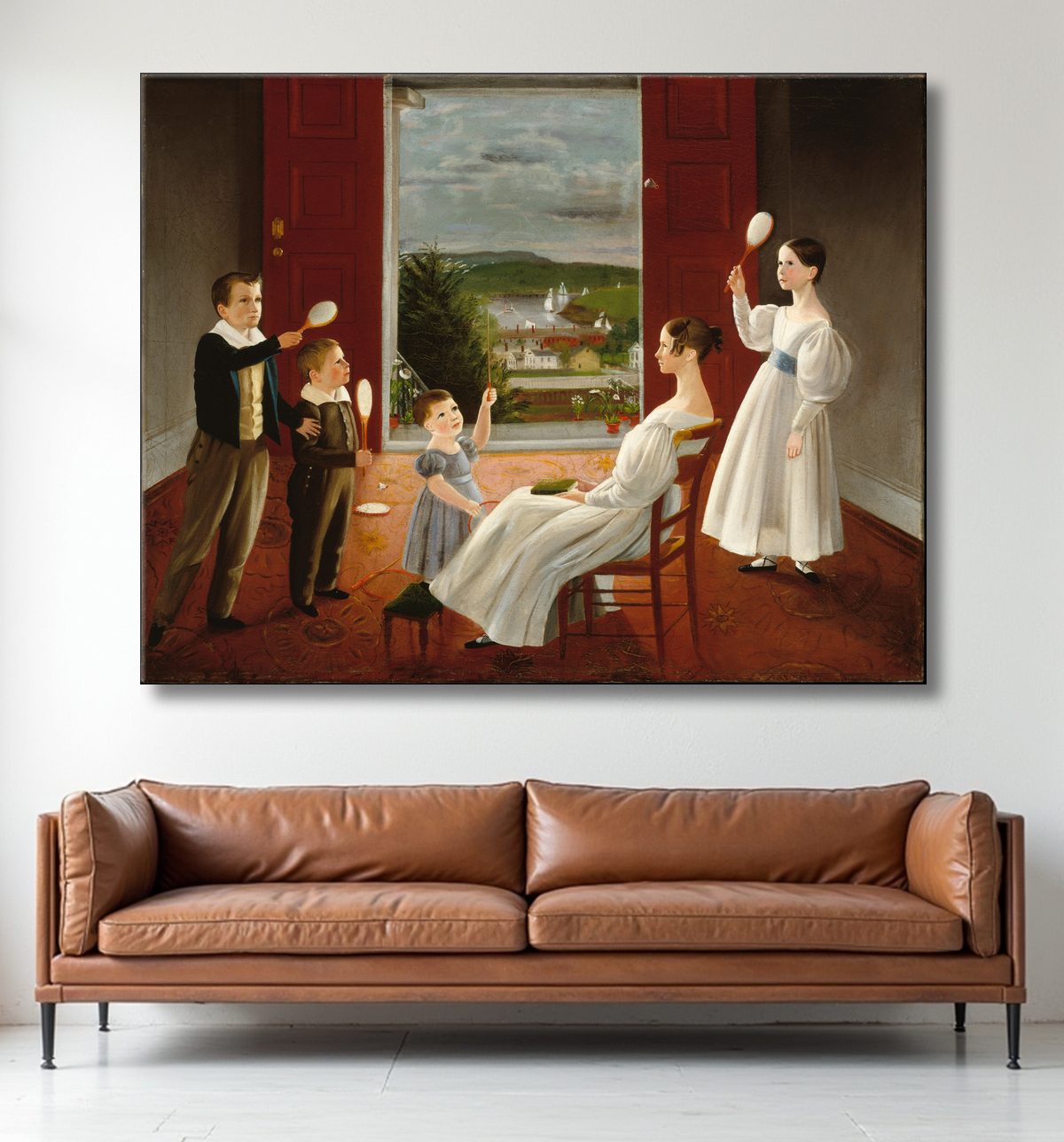 Reproduction Les enfants de Nathan Starr de Ambrose Andrews avec decor