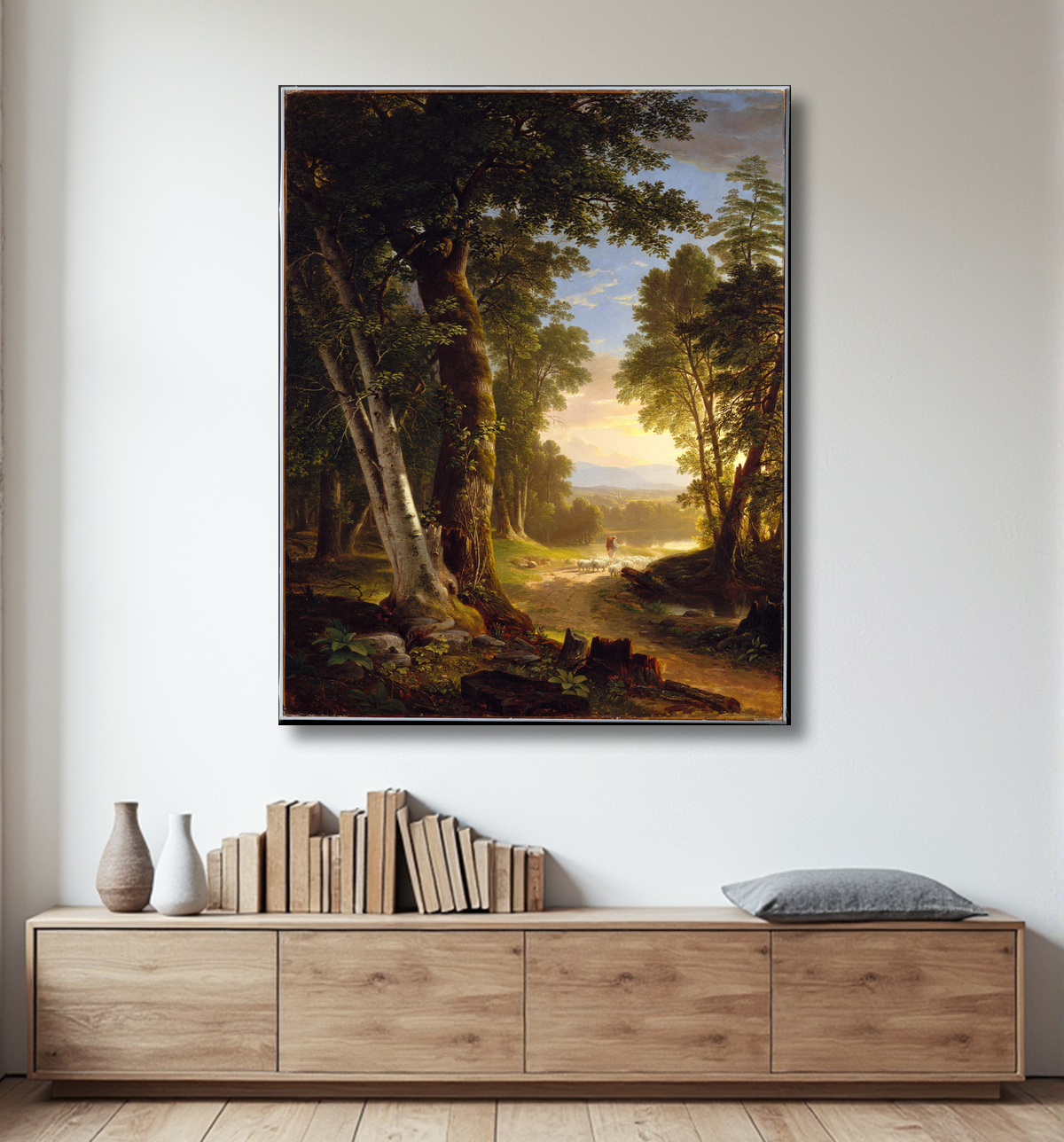 Reproduction Les Hêtres de Asher Brown Durand avec decor