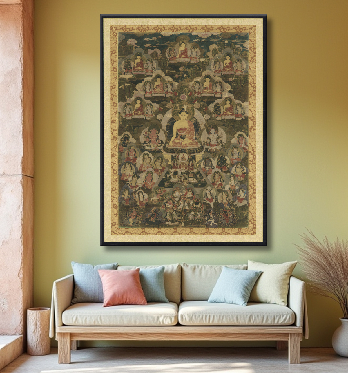 Reproduction Les huit bouddhas de la médecine avec decor