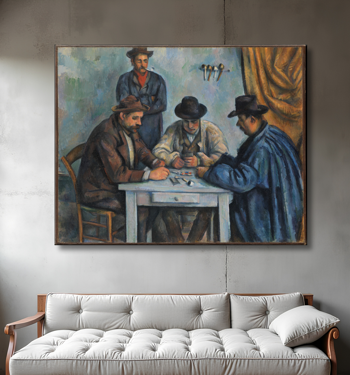 Reproduction Les joueurs de cartes de Paul Cézanne avec decor