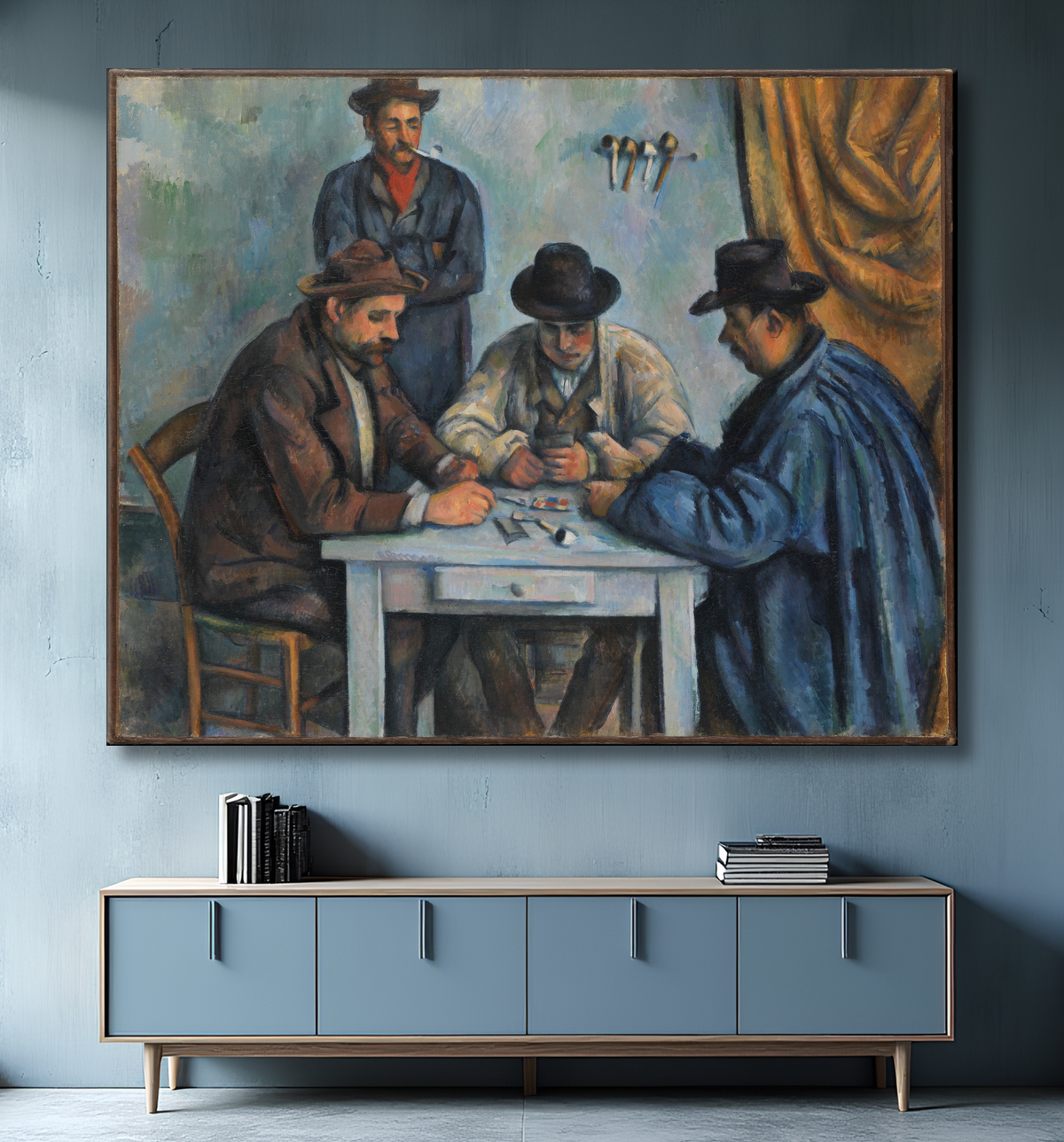 Reproduction Les joueurs de cartes de Paul Cézanne avec decor