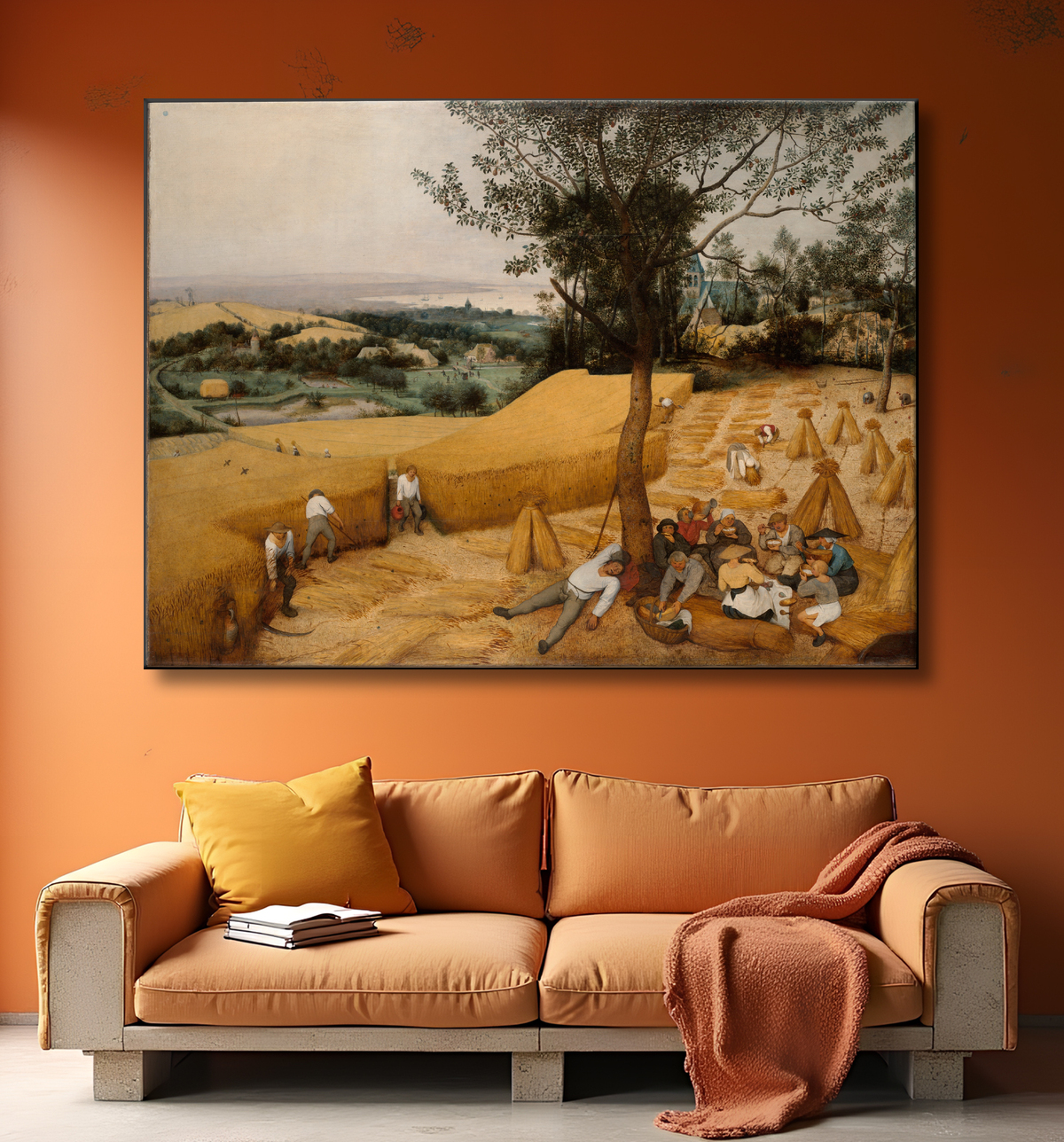 Reproduction Les Moissonneurs de Pieter Bruegel the Elder avec decor