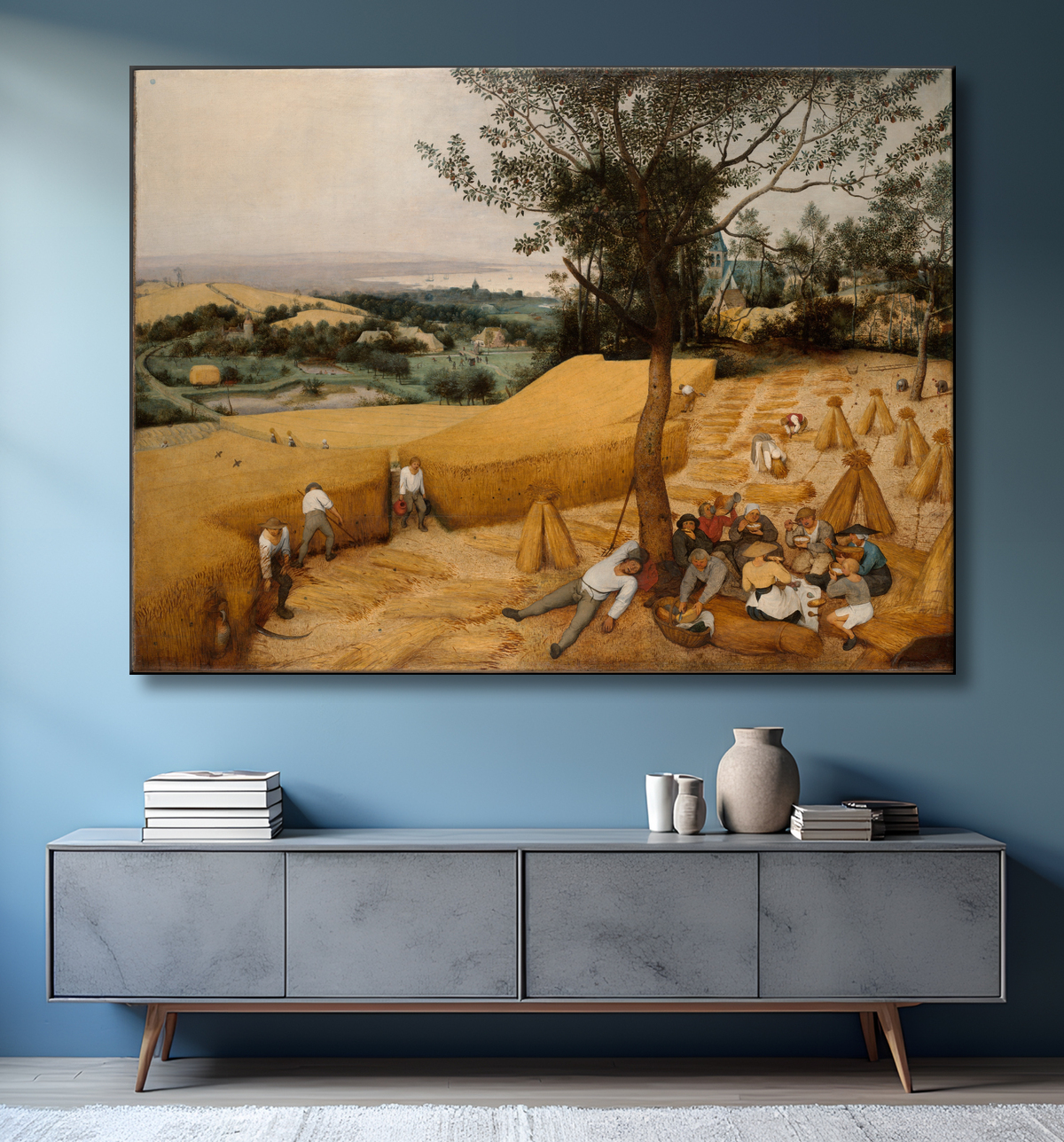 Reproduction Les Moissonneurs de Pieter Bruegel the Elder avec decor