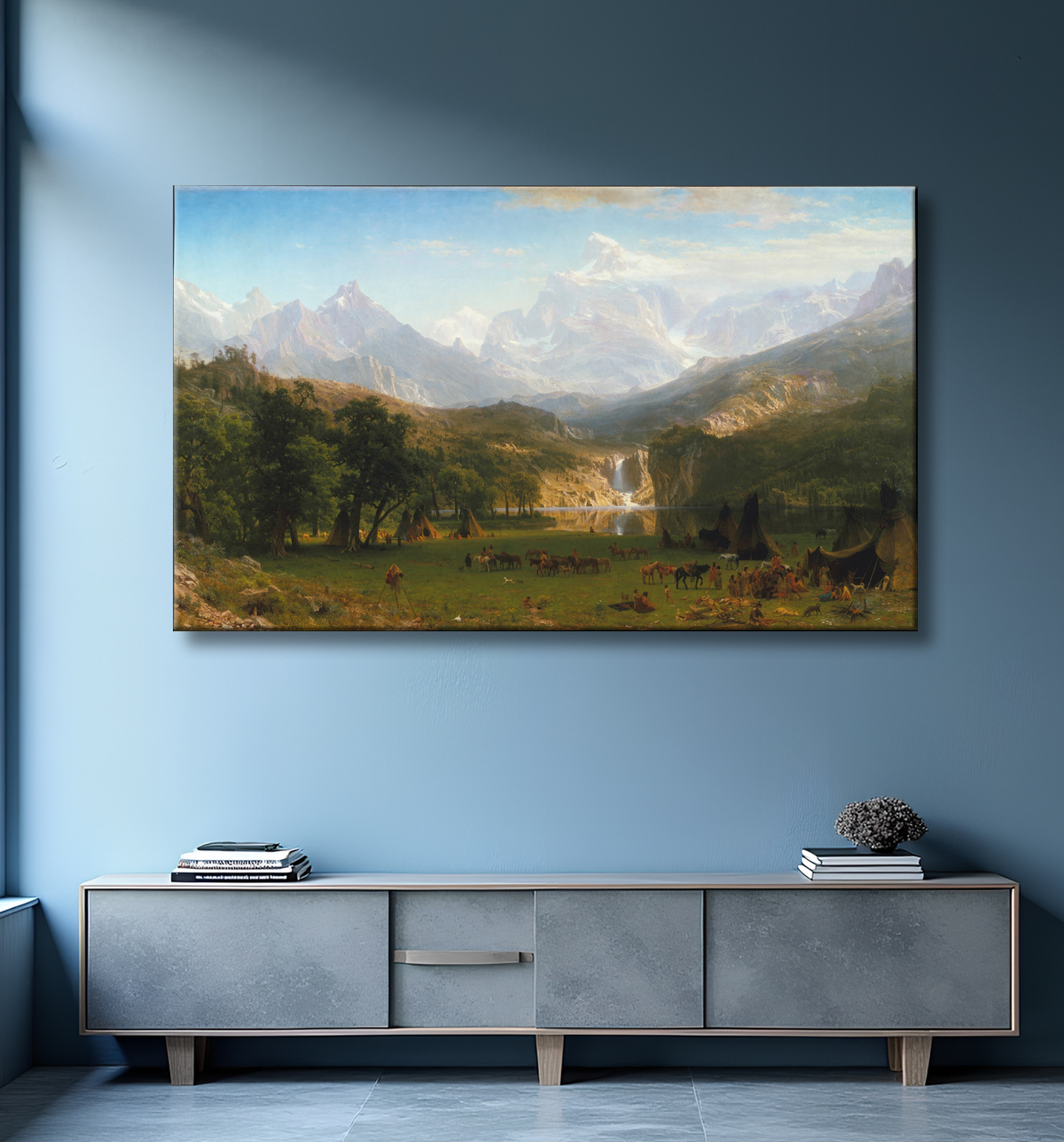 Reproduction Les montagnes Rocheuses, Lander's Peak de Albert Bierstadt avec decor