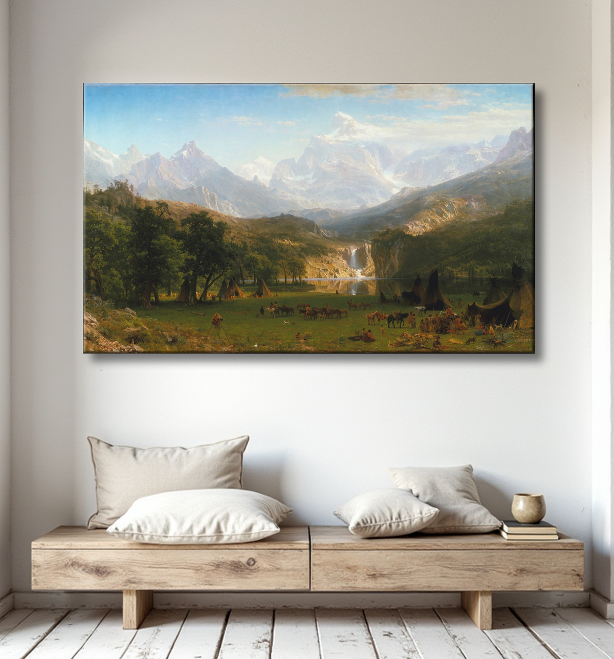 Reproduction Les montagnes Rocheuses, Lander's Peak de Albert Bierstadt avec decor