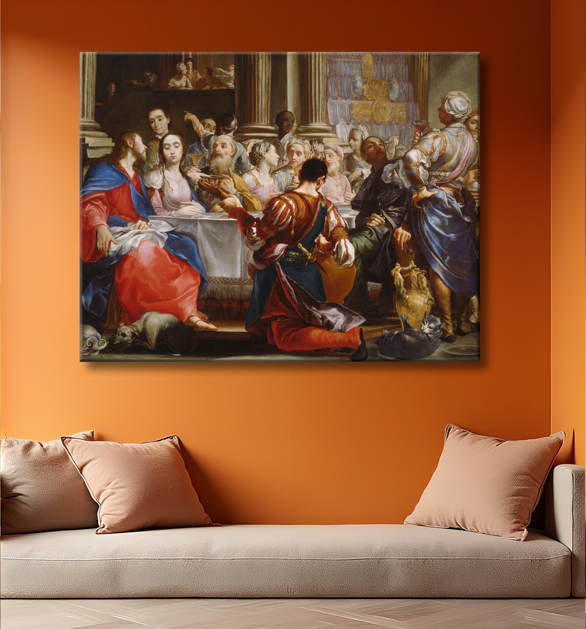 Reproduction Les noces de Cana de Giuseppe Maria Crespi avec decor