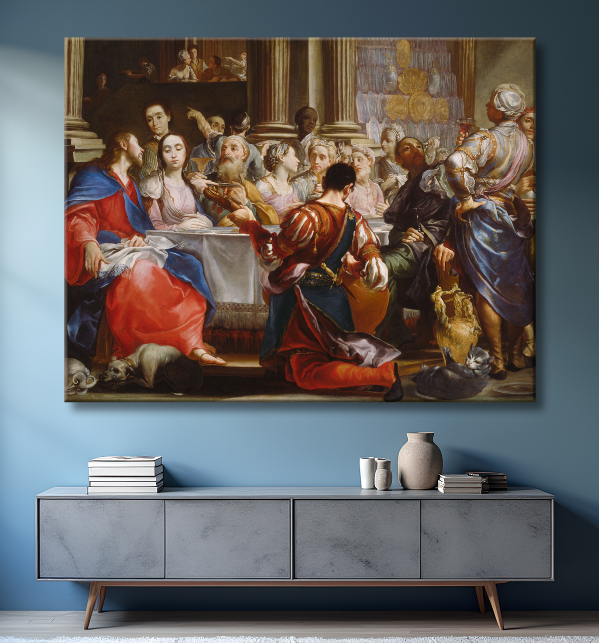 Reproduction Les noces de Cana de Giuseppe Maria Crespi avec decor