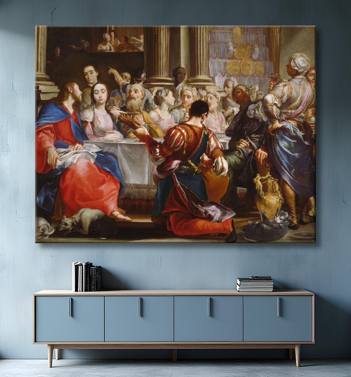 Reproduction Les noces de Cana de Giuseppe Maria Crespi avec decor