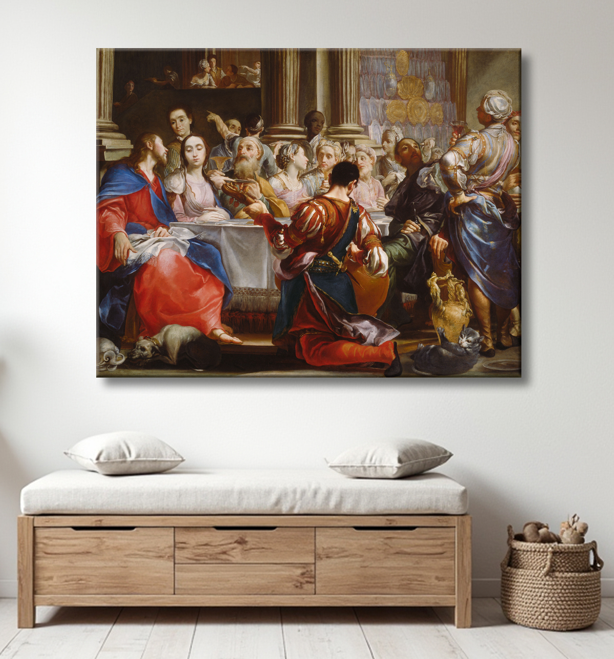 Reproduction Les noces de Cana de Giuseppe Maria Crespi avec decor