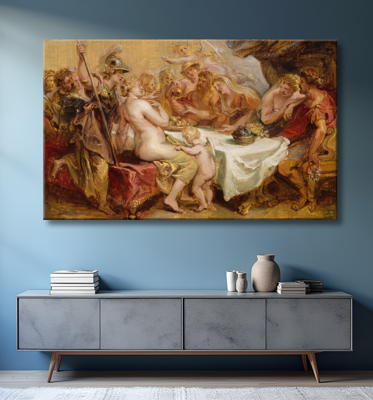 Reproduction Les Noces de Pélée et Thétis de Peter Paul Rubens avec decor