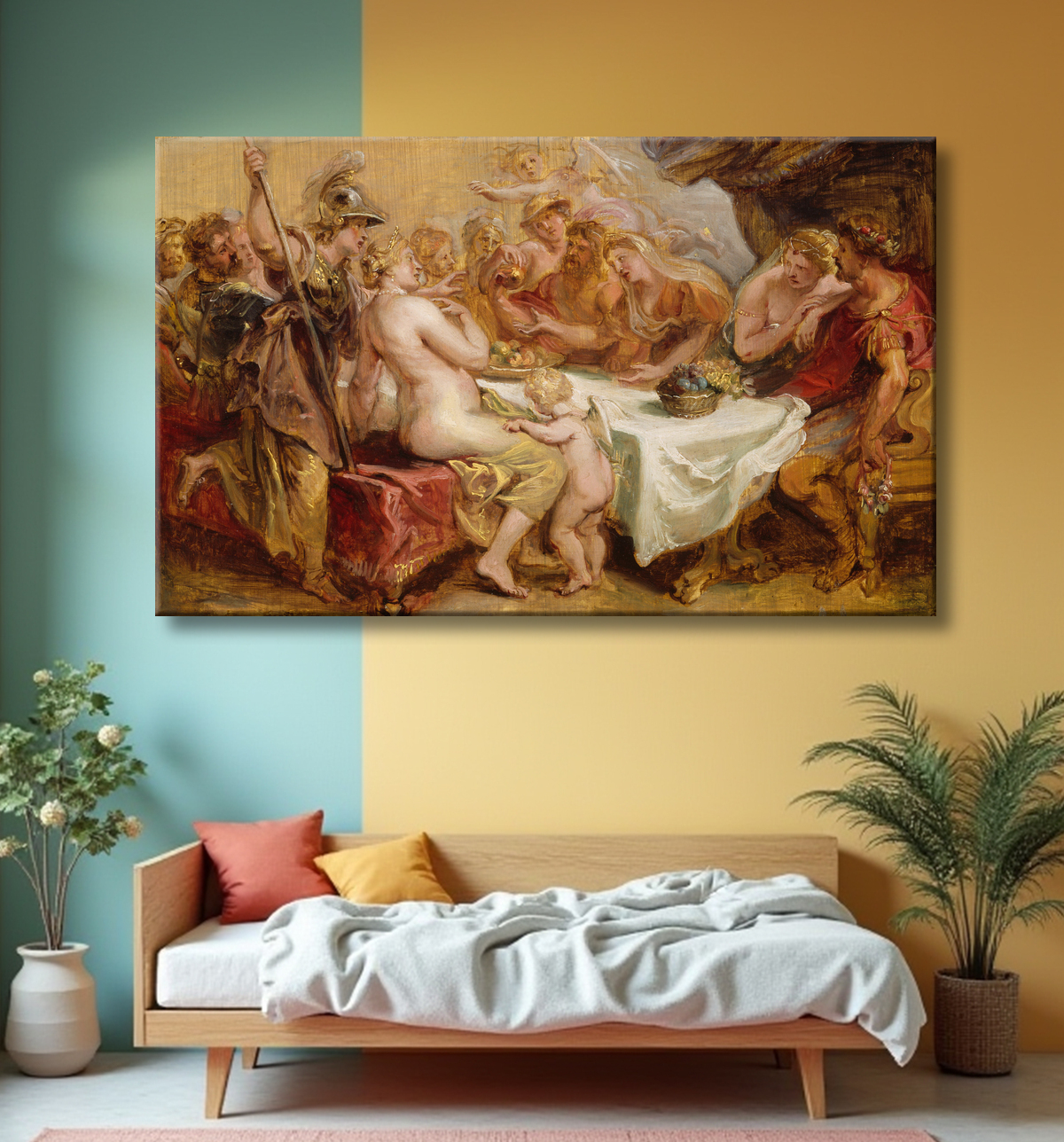 Reproduction Les Noces de Pélée et Thétis de Peter Paul Rubens avec decor