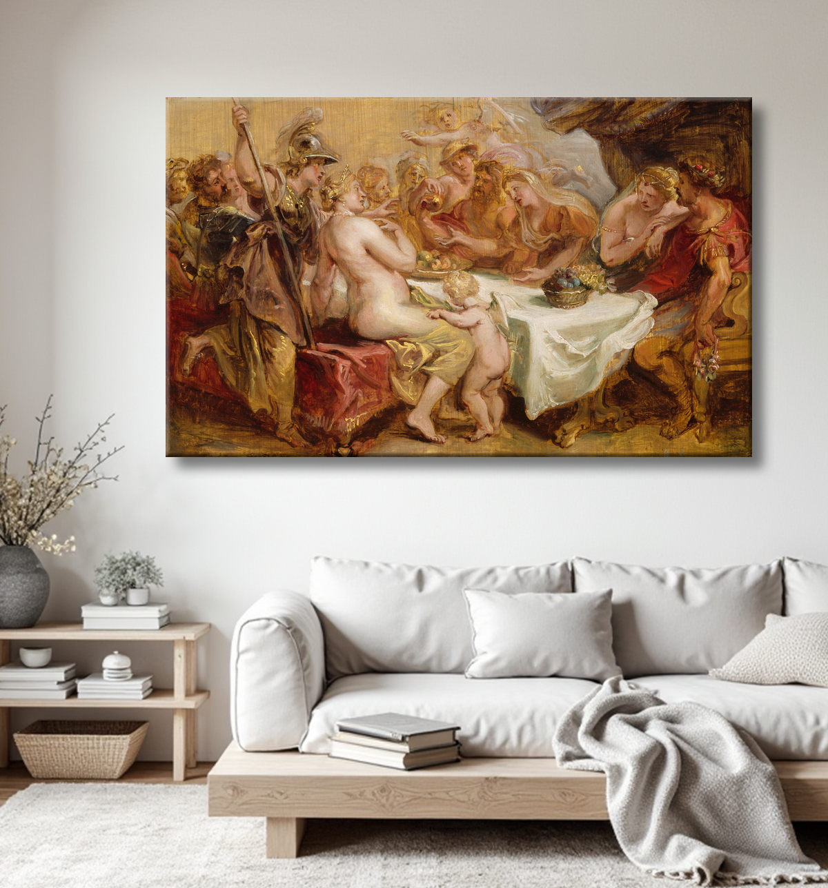 Reproduction Les Noces de Pélée et Thétis de Peter Paul Rubens avec decor