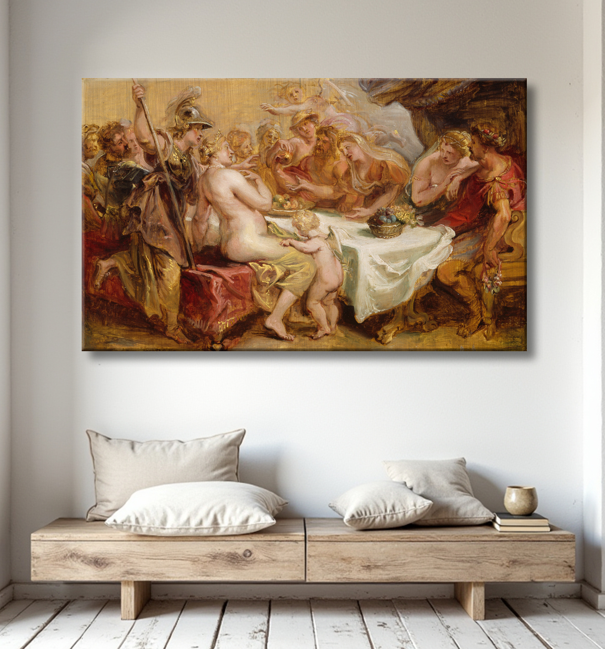 Reproduction Les Noces de Pélée et Thétis de Peter Paul Rubens avec decor
