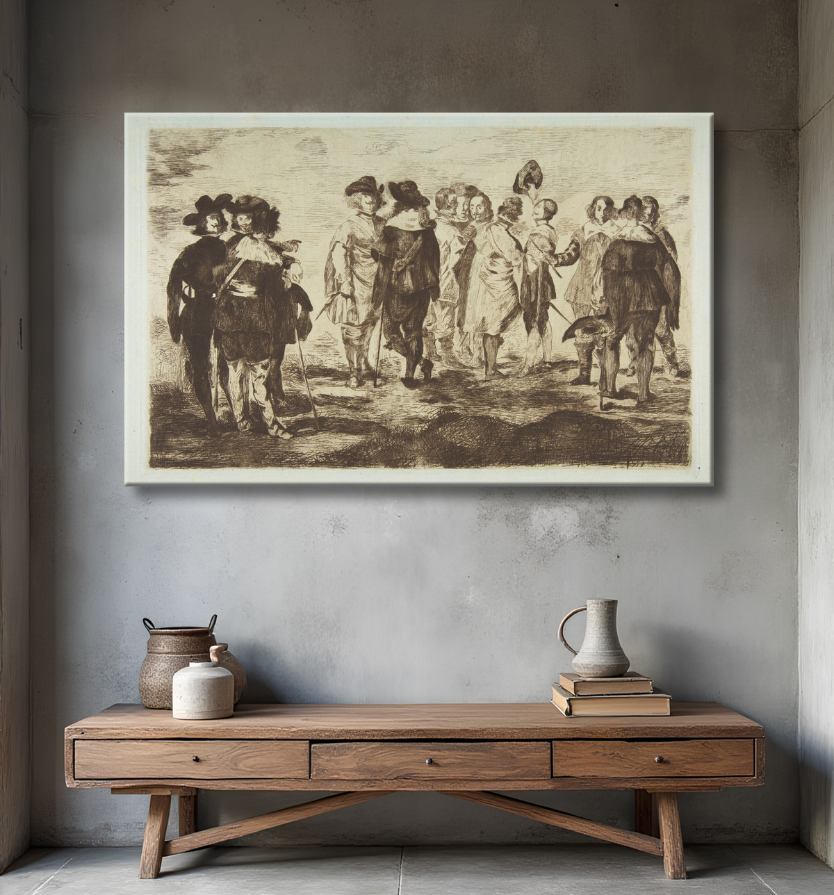Reproduction Les Petits Cavaliers, d'après "Velázquez" de Edouard Manet avec decor