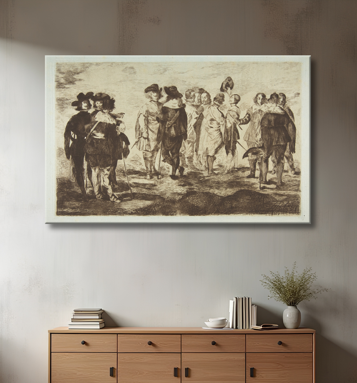 Reproduction Les Petits Cavaliers, d'après "Velázquez" de Edouard Manet avec decor