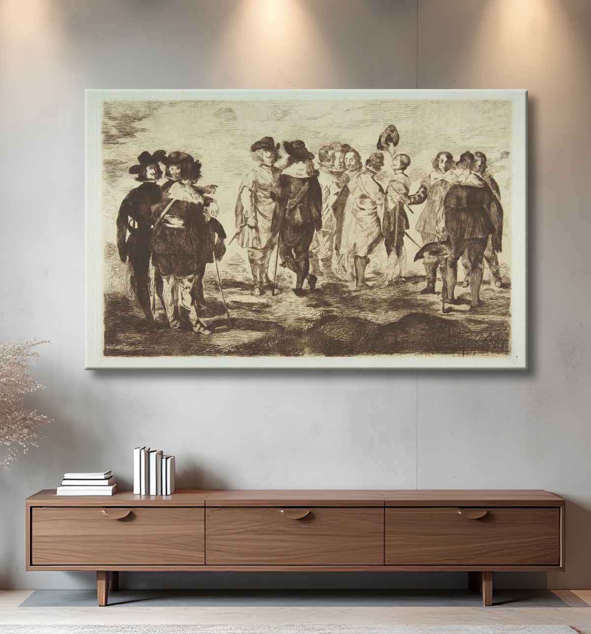 Reproduction Les Petits Cavaliers, d'après "Velázquez" de Edouard Manet avec decor