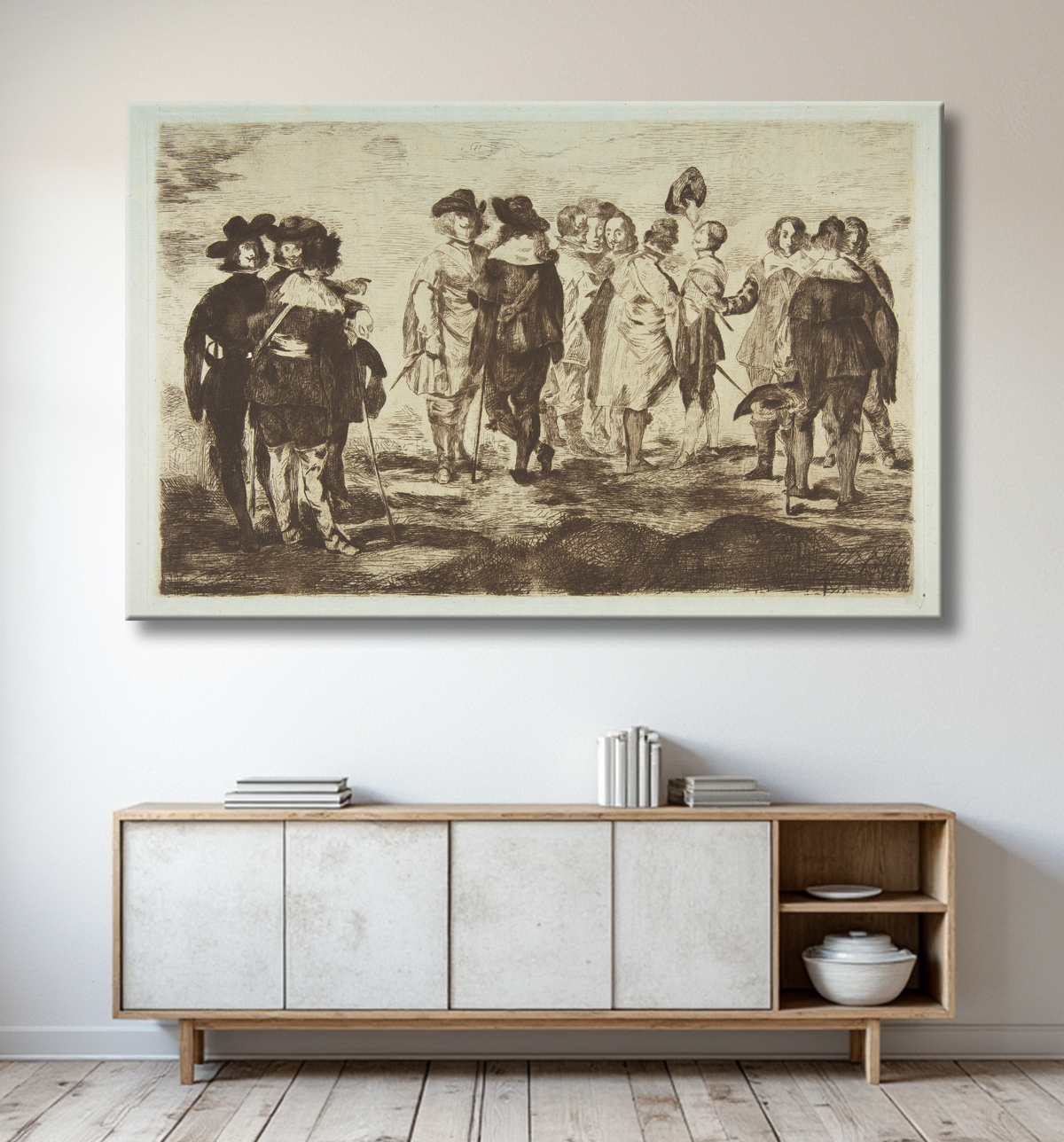 Reproduction Les Petits Cavaliers, d'après "Velázquez" de Edouard Manet avec decor