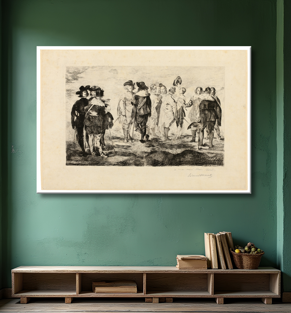 Reproduction Les petits cavaliers de Édouard Manet avec decor