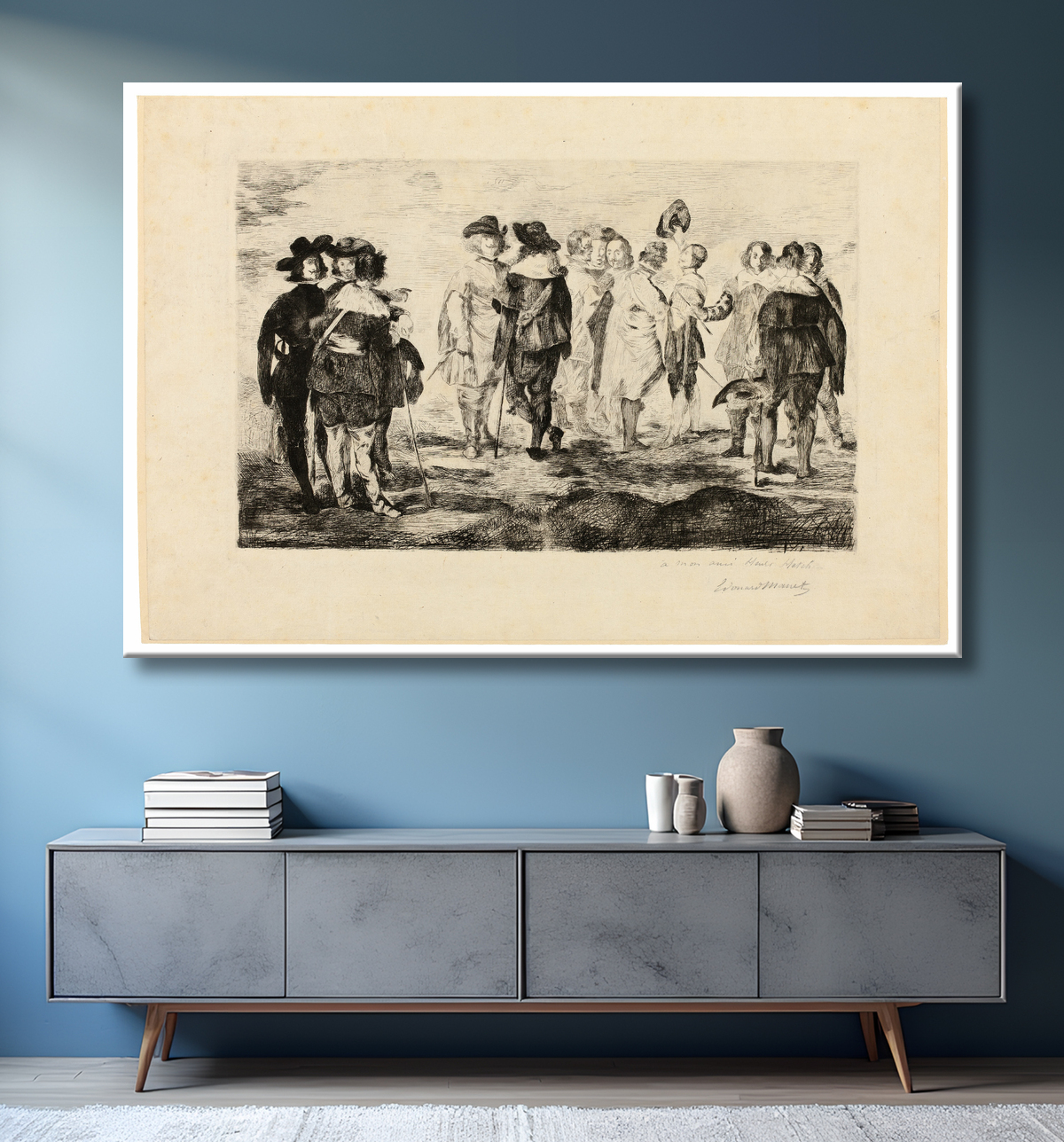 Reproduction Les petits cavaliers de Édouard Manet avec decor