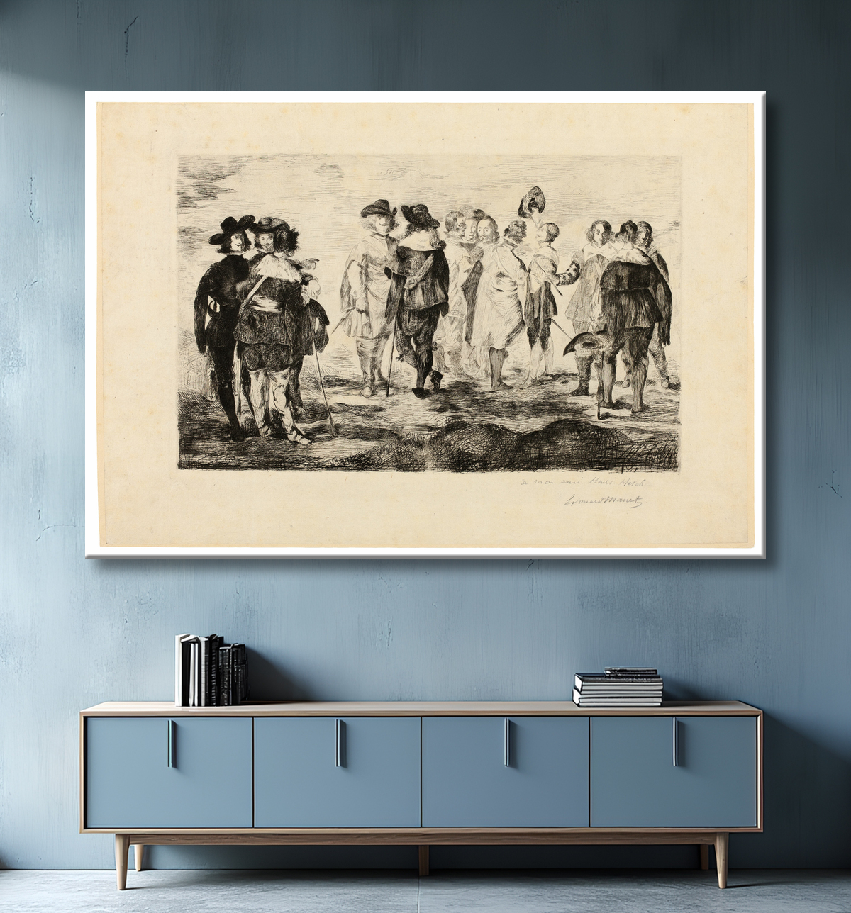 Reproduction Les petits cavaliers de Édouard Manet avec decor