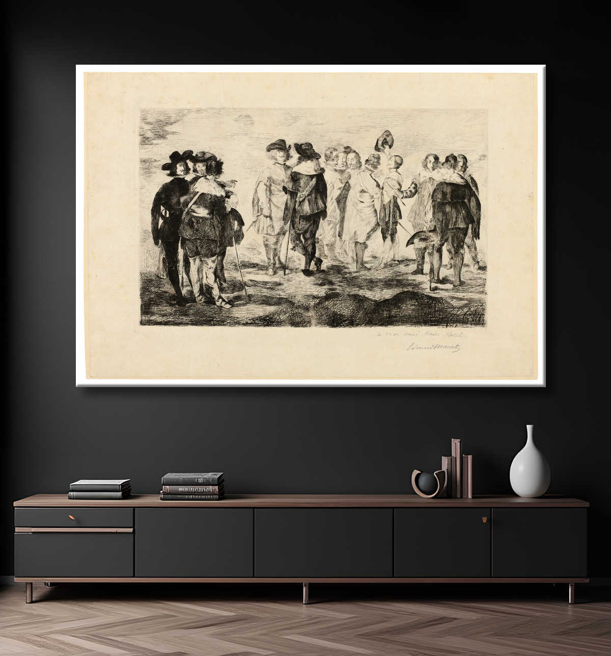 Reproduction Les petits cavaliers de Édouard Manet avec decor
