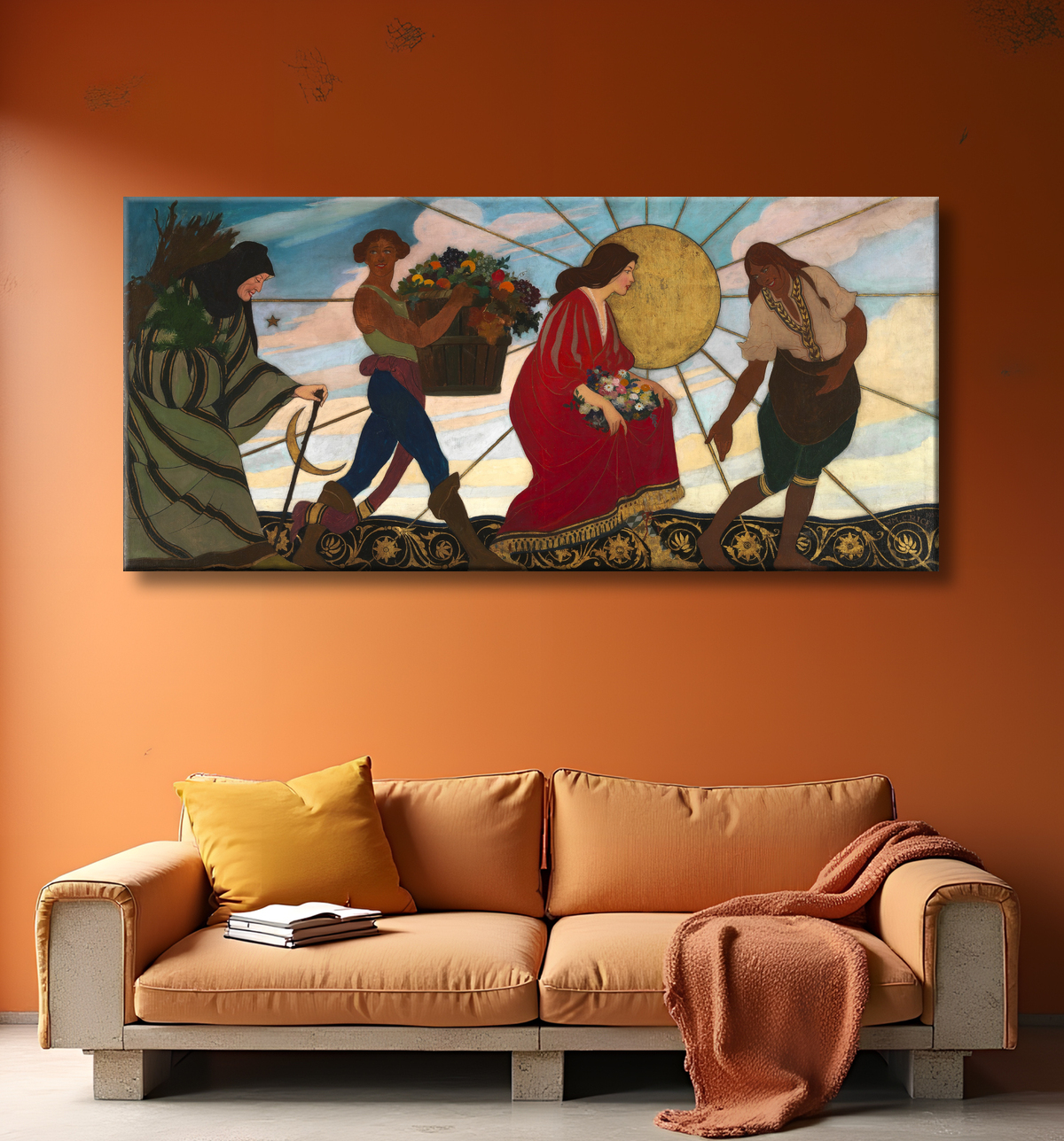 Reproduction Les quatre saisons de William Clarke Rice, born Brooklyn, NY 1875-died New York City 1928 avec decor