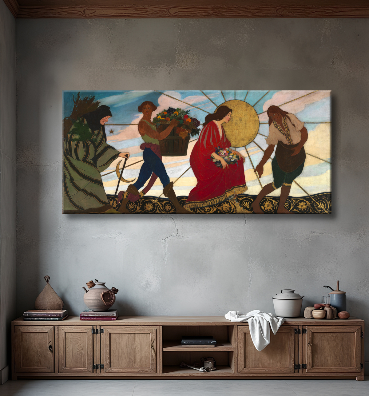 Reproduction Les quatre saisons de William Clarke Rice, born Brooklyn, NY 1875-died New York City 1928 avec decor