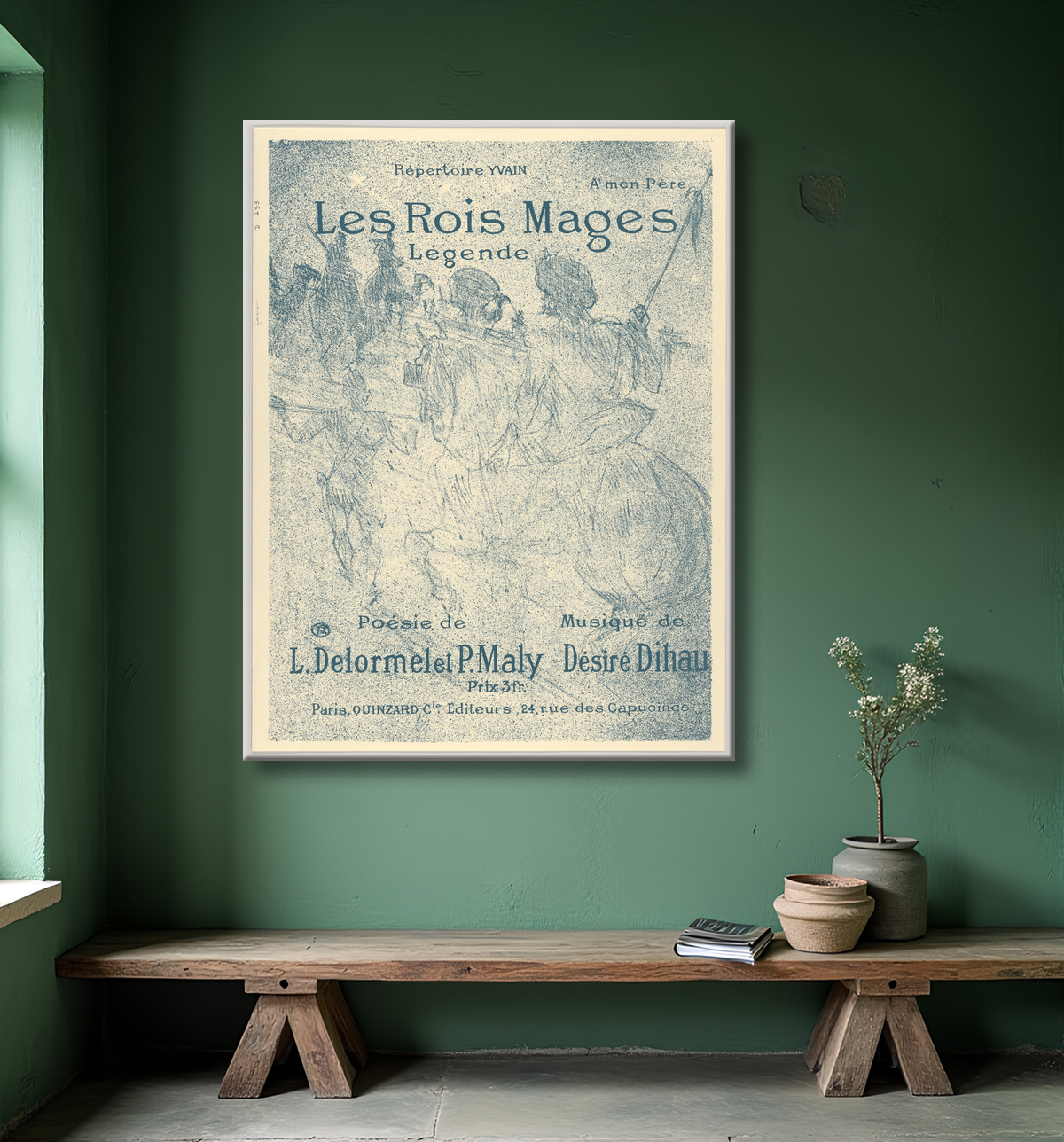Reproduction Les Rois Mages de Henri de Toulouse-Lautrec avec decor