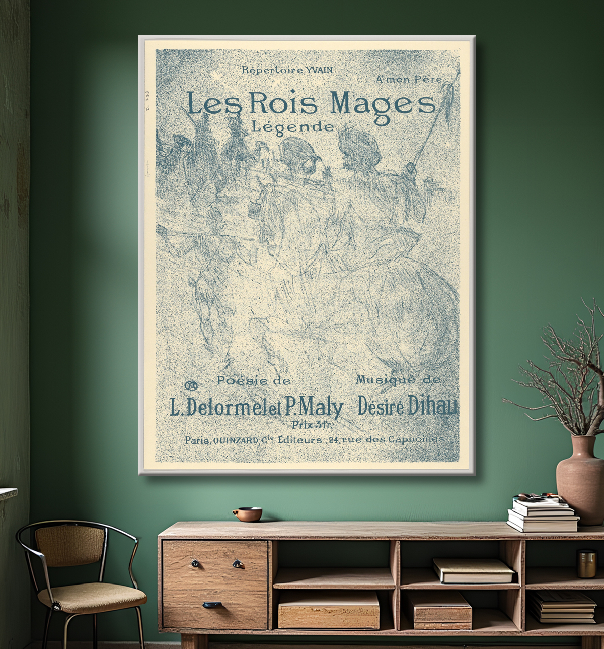 Reproduction Les Rois Mages de Henri de Toulouse-Lautrec avec decor