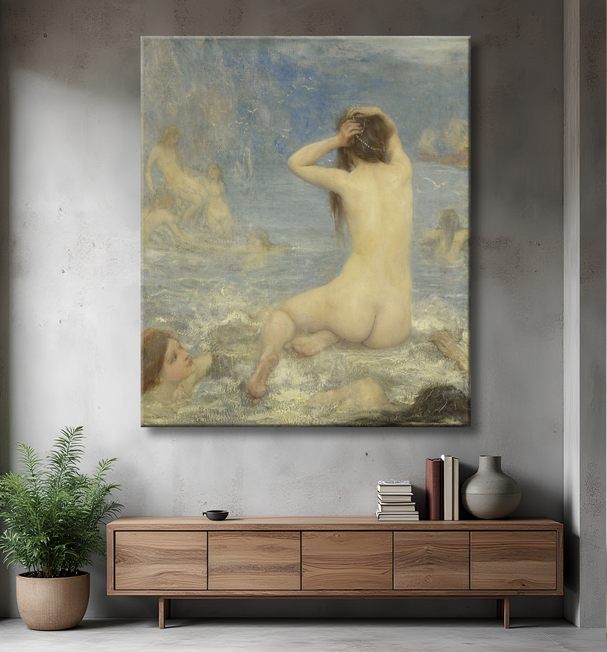 Reproduction Les sirènes de John Macallan Swan avec decor
