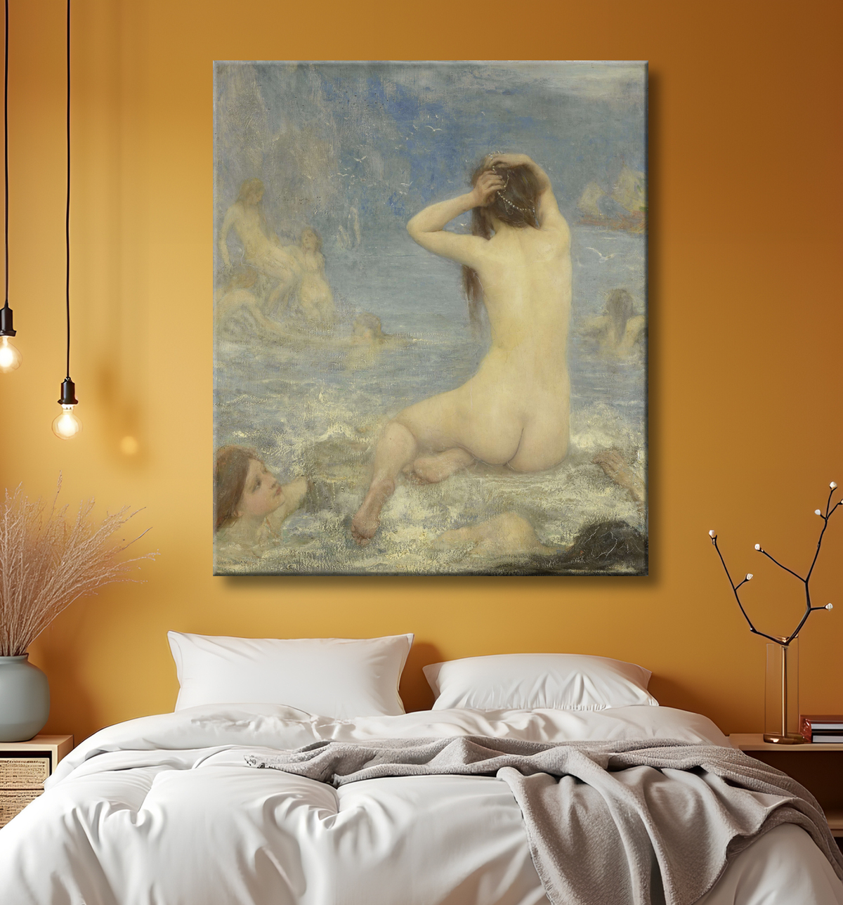 Reproduction Les sirènes de John Macallan Swan avec decor
