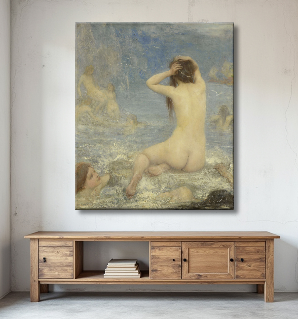 Reproduction Les sirènes de John Macallan Swan avec decor