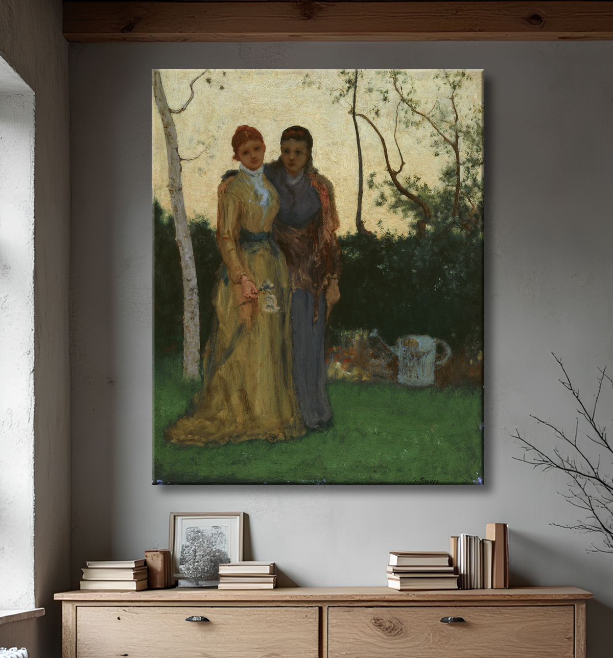 Reproduction Les sœurs de George Inness avec decor