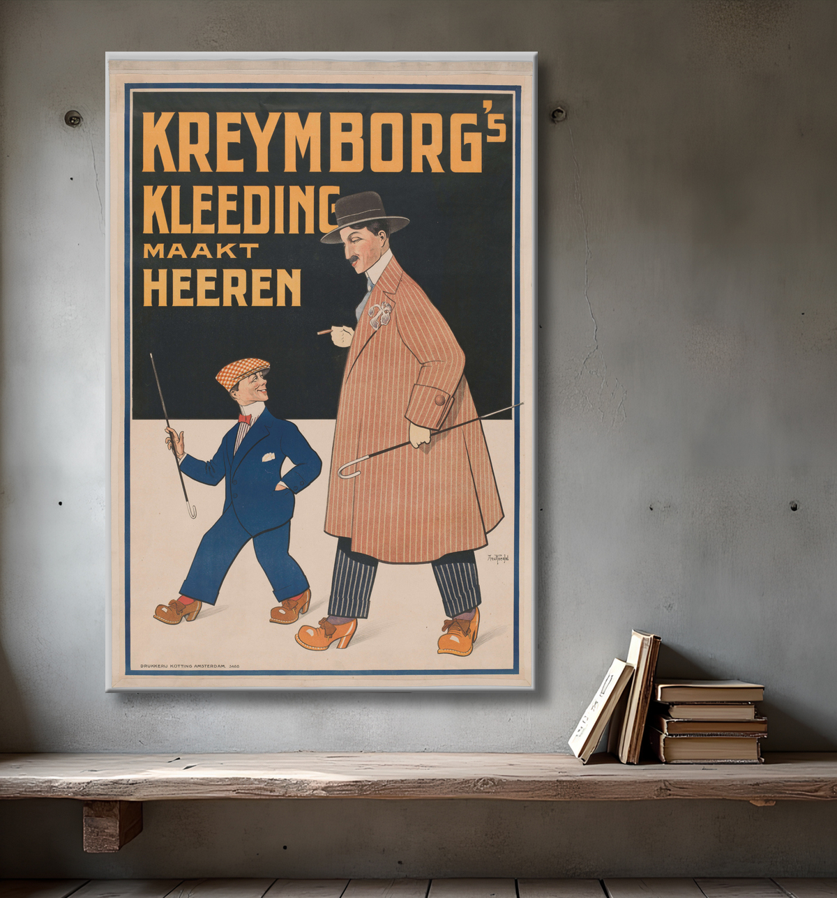 Reproduction Les vêtements de Kreymborg font des gentlemen de Arnold van Roessel avec decor