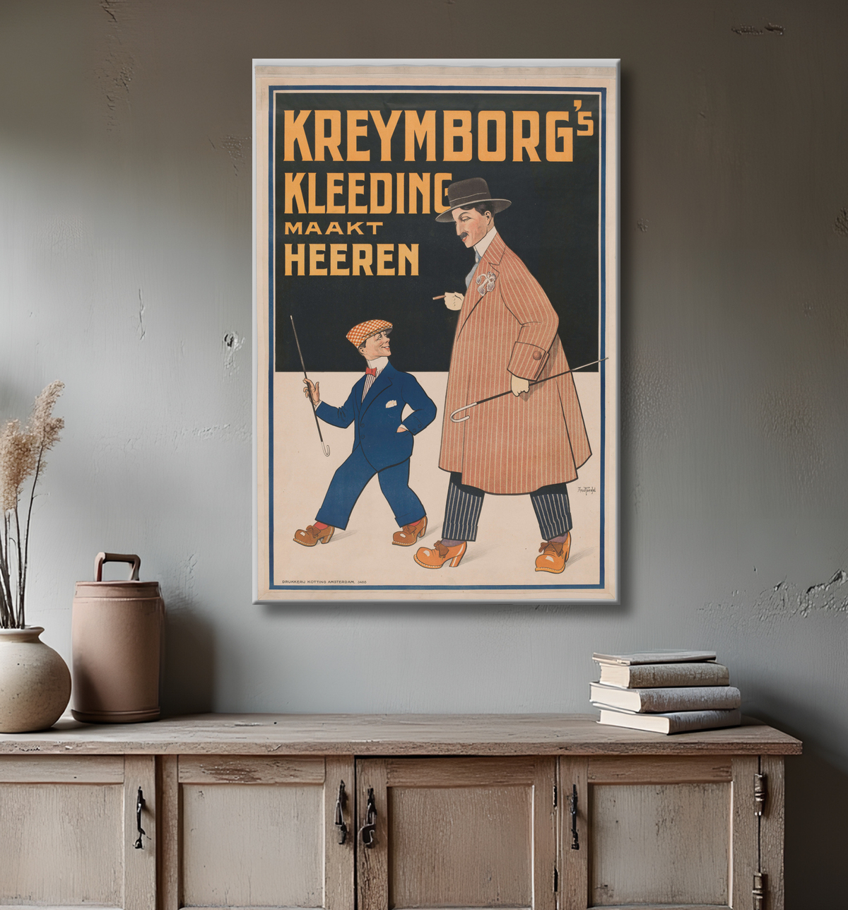 Reproduction Les vêtements de Kreymborg font des gentlemen de Arnold van Roessel avec decor