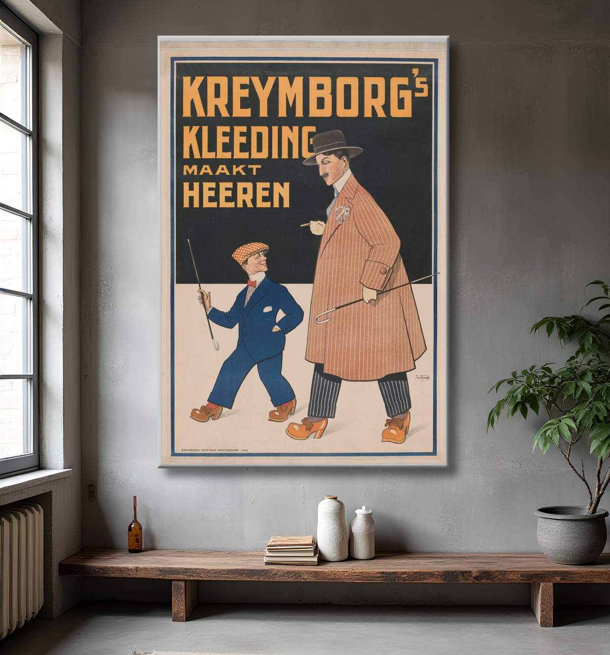 Reproduction Les vêtements de Kreymborg font des gentlemen de Arnold van Roessel avec decor