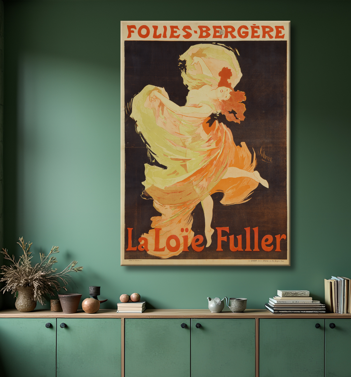 Reproduction Loïe Fuller de Jules Cheret, 1836 - 1932 avec decor