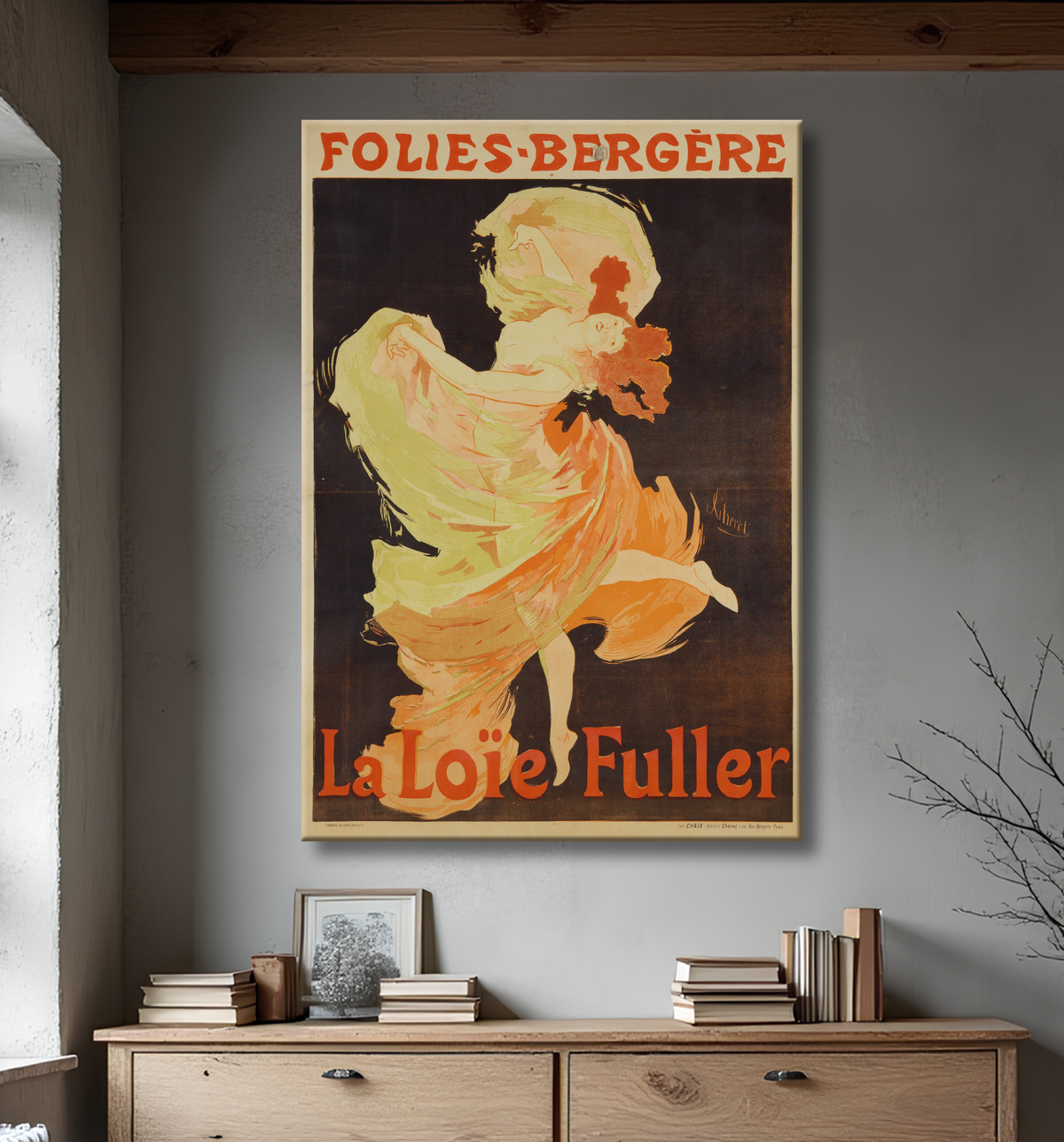 Reproduction Loïe Fuller de Jules Cheret, 1836 - 1932 avec decor