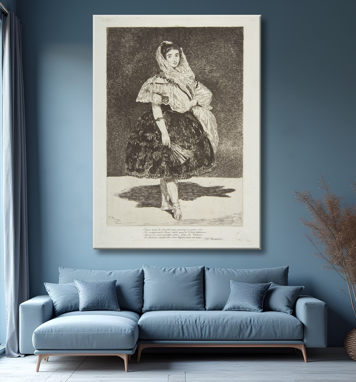 Reproduction Lola de Valence de Edouard Manet avec decor