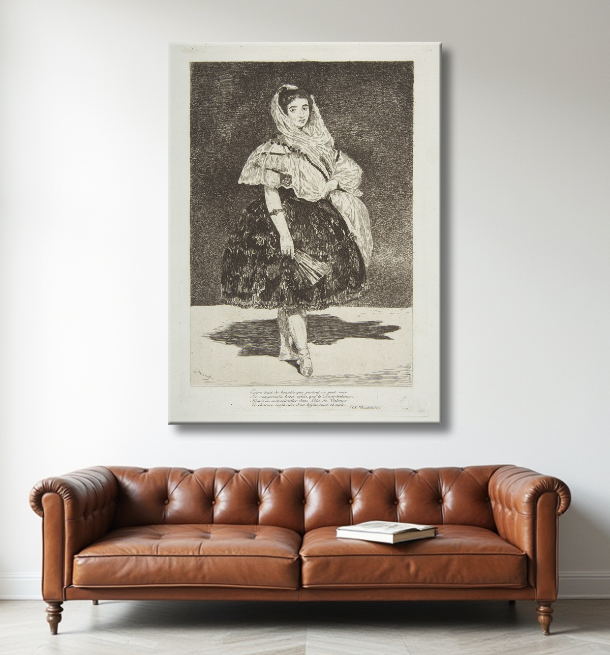 Reproduction Lola de Valence de Edouard Manet avec decor