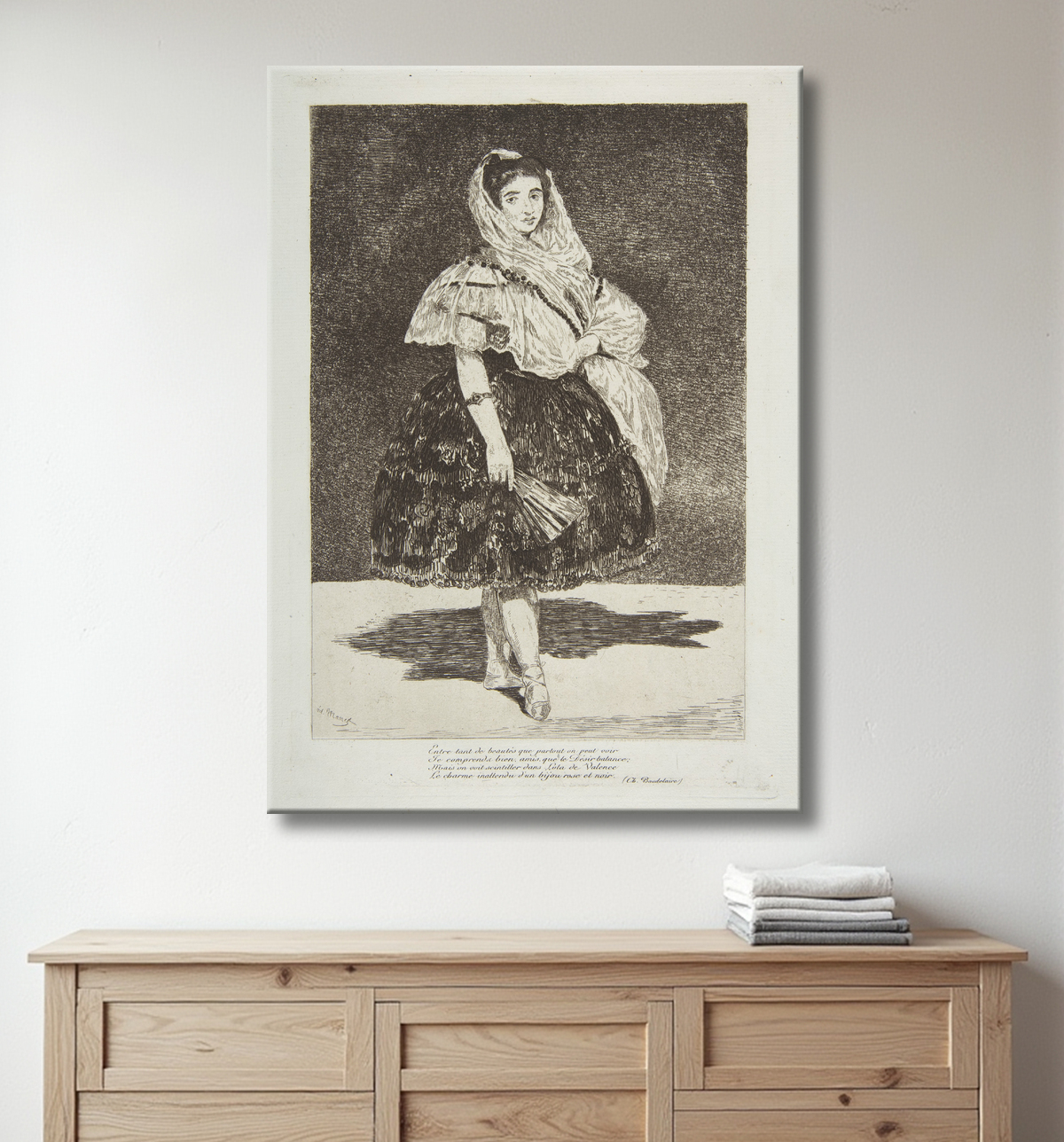 Reproduction Lola de Valence de Edouard Manet avec decor
