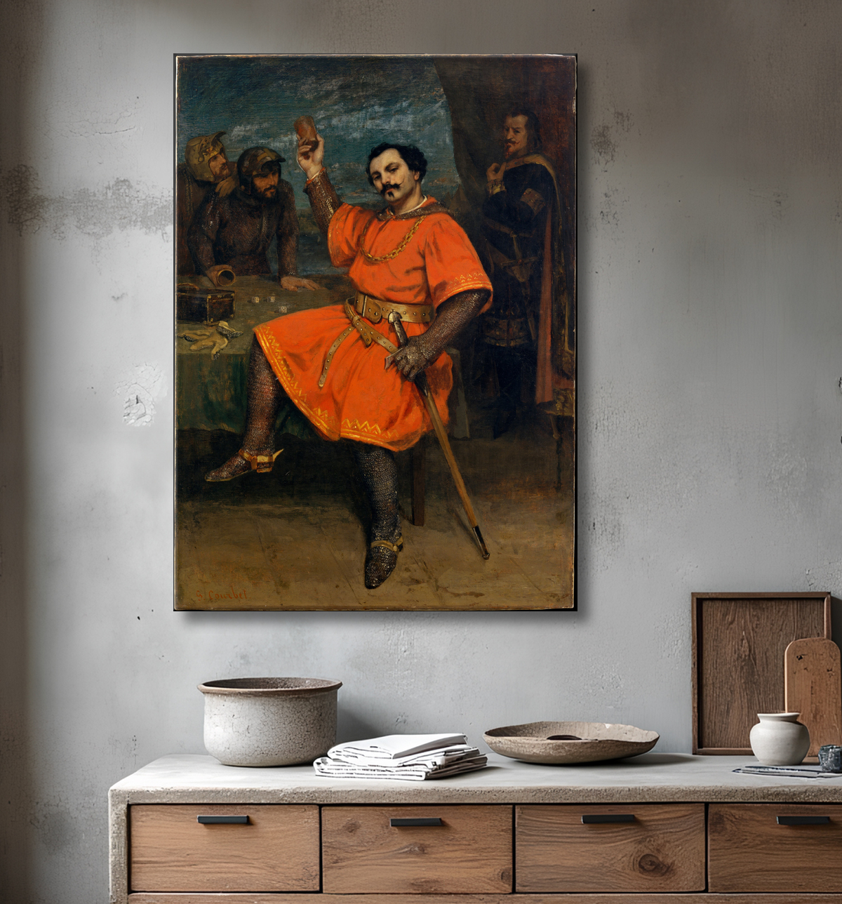 Reproduction Louis Gueymard (1822–1880) as Robert le Diable de Gustave Courbet avec decor
