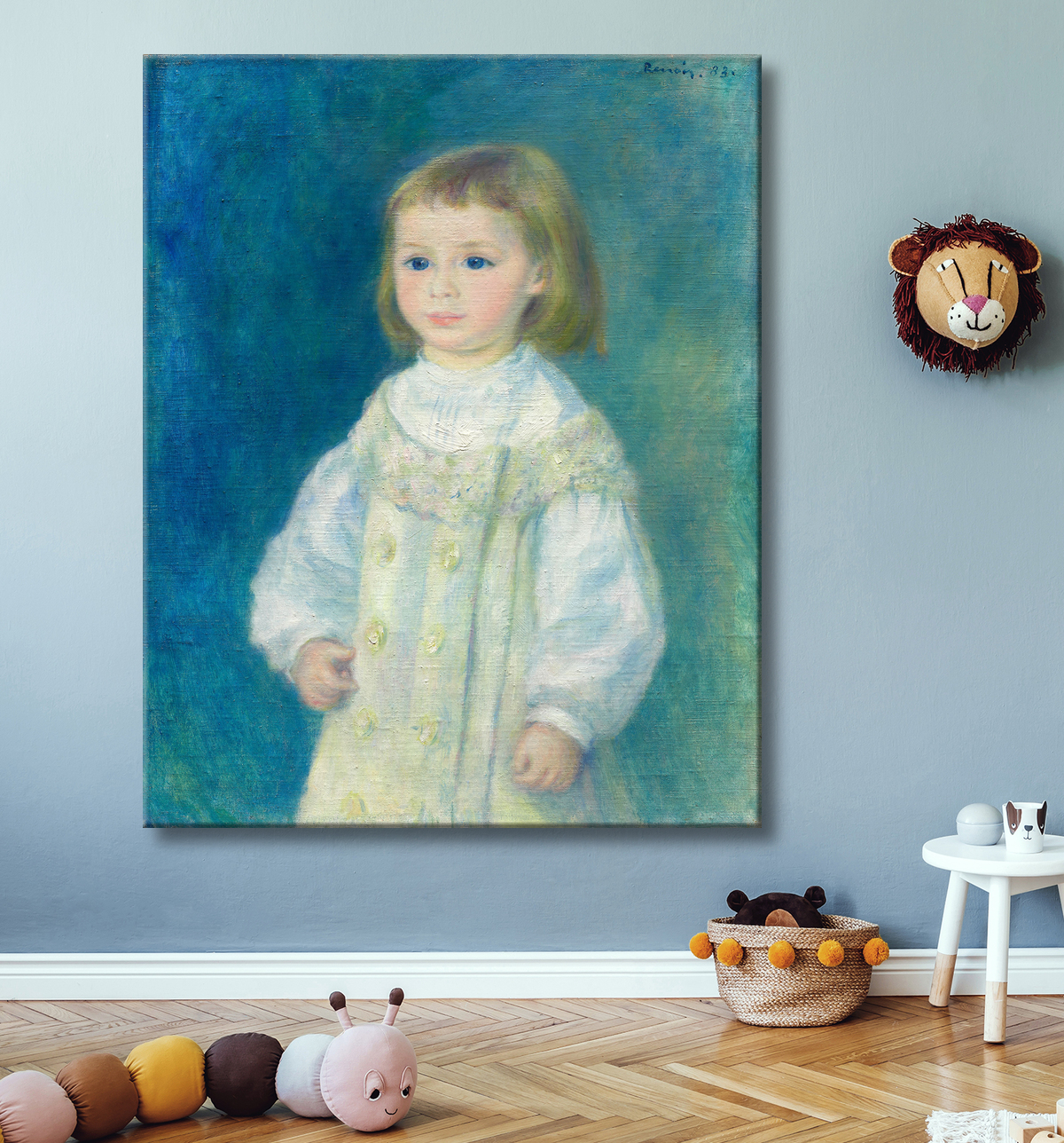 Reproduction Lucie Bérard (Enfant en blanc) de Pierre-Auguste Renoir avec decor