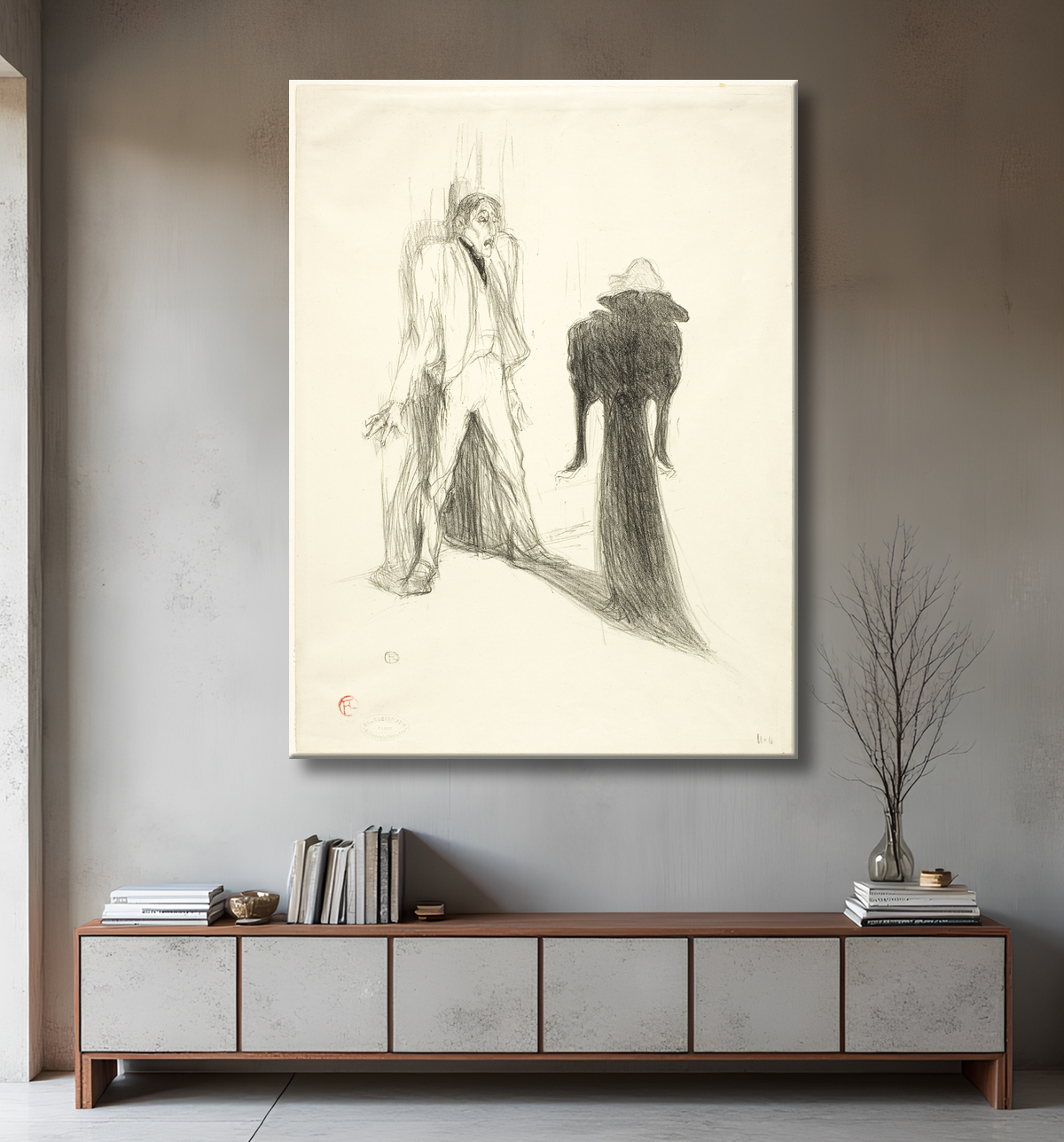 Reproduction Lugné-Poé, en image de Henri de Toulouse-Lautrec avec decor